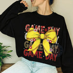 Game Day Softball Coquette Bow Softball Dad Gift T-shirt/Sweatshirt/Hoodie - Vintage Softball Lover Gift For Dad