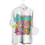 Softball Dad Apparel - Preppy Leopard Coquette Father's Day T-shirt/Sweatshirt/Hoodie for Stylish Game Day
