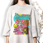 Softball Dad Apparel - Preppy Leopard Coquette Father's Day T-shirt/Sweatshirt/Hoodie for Stylish Game Day