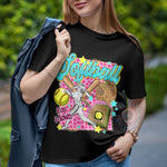 Softball Dad Apparel - Preppy Leopard Coquette Father's Day T-shirt/Sweatshirt/Hoodie for Stylish Game Day