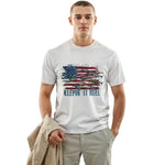 Retro USA Fish Flag Apparel - Patriotic Graphic T-Shirt, Sweatshirt & Hoodie for 4th of July
