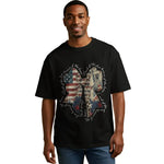 Independence Day Bow T-Shirt - Stars Stripes Leopard Graphic Hoodie Sweatshirt for Celebrating in Style