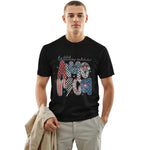 Independence Day Little Miss America Shirt - Cute USA Print with Stars, Lightning & Checkered Bow T-shirt/Sweatshirt/Hoodie