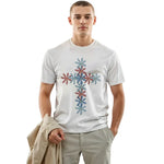 Floral Cross Patriotic T-shirt/Sweatshirt/Hoodie - Red White Blue Flower Faith Design for USA.