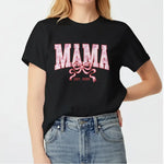 Aesthetic Mom T-Shirt with Coquette Bow - Retro Comfort Mama Hoodie for Mother's Day Gift