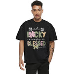 Blessed Not Lucky Father’s Day Shirt - Christian Shamrock St. Patrick's Day Apparel with Bible Verse