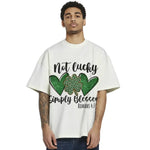 Not Lucky Simply Blessed Hearts Shamrock St. Patrick's Day Christian Apparel T-shirt/Sweatshirt/Hoodie - Father's Day Gift