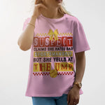 Funny Softball Suspect Claims Retro T-shirt/Sweatshirt/Hoodie - Humorous Game Day Apparel for Father's Day