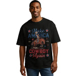 Independence Day Cowboy Make America Again Hoodie T-Shirt Sweatshirt Hoodie