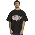 T-shirt sweatshirt hoodie with USA map and cute bow pattern – a charming patriotic style to celebrate Independence Day 4th of July