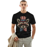Cute American Flag Raccoon 4th of July unisex T-shirt sweatshirt hoodie – a unique Independence Day gift