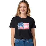 Red White & Blue Bow on USA Flag - Meaningful 4th of July Gift T-shirt/Sweatshirt/Hoodie for Independence Day