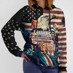Patriotic MAGA T-Shirt Sweatshirt Hoodie - Trump And Eagle USA Flag Design