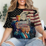 Patriotic MAGA T-Shirt Sweatshirt Hoodie - Trump And Eagle USA Flag Design