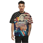 Patriotic MAGA T-Shirt Sweatshirt Hoodie - Trump And Eagle USA Flag Design