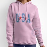 USA Red Star 4th of July unisex T-shirt sweatshirt hoodie with modern design celebrating American Independence Day