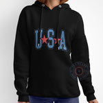 USA Red Star 4th of July unisex T-shirt sweatshirt hoodie with modern design celebrating American Independence Day - Tee Beats