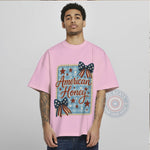 American Honey Patriotic T-shirt/Sweatshirt/Hoodie with USA Flag Bows for Independence Day