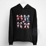 Patriotic Bow T-Shirt Hoodie Sweatshirt Stars Stripes Independence Day