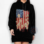 Summer Daisy Flag T-Shirt Hoodie Sweatshirt A Stylish Way to Celebrate Independence Day Grab This Patriotic Blossom Design on Your Top