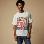 Retro Floral July 4th Hoodie – Independence Day Retro Graphic Sweatshirt with Patriotic Vibes