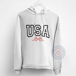 USA Pink Bow Hoodie T-Shirt Sweatshirt Cute 4th of July Style