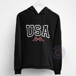 USA Pink Bow Hoodie T-Shirt Sweatshirt Cute 4th of July Style