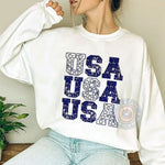Mother's Day Retro Shirt - Patriotic Stars & USA Design T-Shirt/Sweatshirt/Hoodie in Blue | Comfort Colors Tee