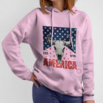 Patriotic Buffalo Skull & American Flag Graphic Apparel for Independence Day T-Shirt, Sweatshirt, Hoodie