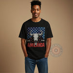 Patriotic Buffalo Skull & American Flag Graphic Apparel for Independence Day T-Shirt, Sweatshirt, Hoodie