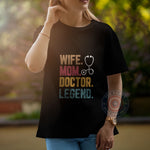 Iconic Wife Mom Doctor Legend T-shirt/Hoodie/Sweatshirt with Stethoscope Design - Gift for Her