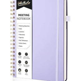 WEMATE_Simplified_Meeting_Notebook_for_Work_with_Action_Items_200_Pages,_Office_Supplies_for_Project_Planner,_PU_Leather_Hardcover_Meeting_Notes_Notebook_for_Work,_B5_(10