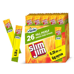 Slim_Jim_Smoked_Meat_Sticks,_Vlasic_Dill_Pickle_Flavor,_6g_Protein_Per_Serving,_Snack_Size,_Camping_Snack,_0.28_oz._(26_Count)