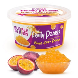 Bubble_Blends_Passion_Fruit_Popping_Boba_(1lb_/_16oz)_-_Popping_Pearls_Non-Dairy,_100%_Fat-Free_-_Real_Fruit_Juice_-_Bursting_Boba_Pearls_for_Bubble_Tea_and_Boba_Drink_(4.5_Servings)