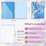 Sooez_Clipboard_Folio_with_Refillable_Notepad,_Clipboard_Folder_with_10_Storage_Pockets_for_Letter_Size,_Spiral_Clipboard_Notebook,_Cute_Portfolio_for_School_Office_Nursing