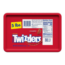 TWIZZLERS_Twists_Strawberry_Flavored_Licorice_Style,_Low_Fat_Candy_Tub,_5_lb_Snack_Sweet_Sugar_Corn_Bonbon_Salt_Artificial_Flour_Natural
