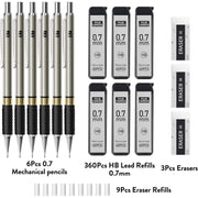 Four_Candies_Metal_Mechanical_Pencil_Set_-__Art_Mechanical_Pencils_&_360PCS_HB_Lead_Refills_&_3PCS_Erasers_&_9PCS_Eraser_Refills,_Drawing_Mechanical_Pencils_for_Writing,_Sketching/With_Case