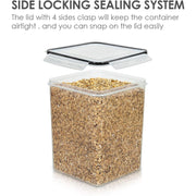 Vtopmart_Large_Food_Storage_Containers_5.2L_/_176oz,_4_Pieces_BPA_Free_Plastic_Airtight_Canisters_for_Flour,_Sugar,_Baking_Supplies,_Rice_with_Lids,_4_Measuring_Cups_and_24_Labels,_Black_Kitchen_Set_Utensils