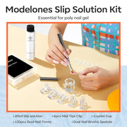 modelones_Slip_Solution_for_Poly_Gel,_2.8oz_Anti-Stick_Gel_Liquid_for_Poly_Gel_Nails_with_120Pcs_Flat_Dual_Nail_Forms_Nail_Tips_Clips_Kit