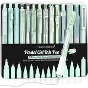 Four_Candies_Pastel_Gel_Ink_Pen_Set,Cute_Retractable_0.5mm_Fine_Point_Pen,Note_Taking_Aesthetic_Pens,_Black_Ink_Pens_with_Highlighter,_Smooth_Writing_Pens_for_School,_Office