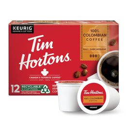 Tim_Hortons_100%_Colombian,_Medium_Dark_Roast_Coffee,_Single-Serve_K-Cup_Pods_Compatible_with_Keurig_Brewers,_12ct_K-Cups,_Red