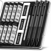 FourCandies_25PCS_Art_Mechanical_Pencil_Set_with_Case,_3PCS_Metal_Artist_Lead_Pencil_0.5,_0.7,_0.9_mm_&_3PCS_2mm_Lead_Holder(HB_2H_2B_4B_Color)_with_432PCS_Graphite_Lead_Refills_for_Drawing_Sketching
