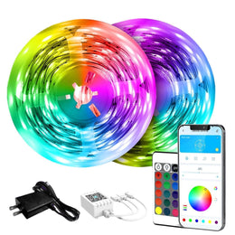 LED_Strip_Lights_130ft_(2_Rolls_of_65.6ft),_Color_Changing_Lights_Strip_for_Bedroom,_Desk,_Indoor,_Room_Bedroom,_Girl_Boy_Brithday_Gifts_RGB_Decor_with_Remote_and_24V_Power_Supply