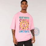 Mother's Day Boat Waves & Sun Rays Shirt/Sweatshirt/Hoodie – Lake Life & Retro Graphic, Multi-Color 'Sunshine' Print, Perfect Gift for Moms Who Love Summer - Tee Beats