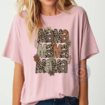 Mother's Day Leopard Mama Floral and Leaf Print T-Shirt Sweatshirt Hoodie