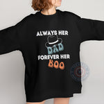 Always Her Dad Forever Her Boo Father's Day T-Shirt - Funny Ghost Hat Pattern Dad Gift Sweatshirt/Hoodie