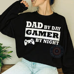 Dad By Day Gamer By Night Father's Day T-Shirt - Gaming Console Design Sweatshirt - Funny Gift Hoodie for Dads