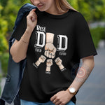 Best Dad Ever Fist Bump Personalized Father's Day Hoodie - Cute Hands Holding Design T-Shirt/Sweatshirt for Dad