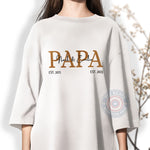 Papa Est 2021 & 2023 Father's Day T-Shirt - Heartwarming Father's Day Gift Sweatshirt/Hoodie