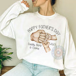 Happy Father's Day 2023 Daddy Benji & Emma Fist Bump T-Shirt - Personalized Dad Gift Sweatshirt/Hoodie
